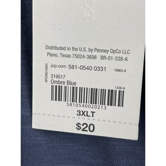 Mutual Weave 3XLT Mens Big and Tall Ombre Blue T-Shirt - Picture 8 of 9